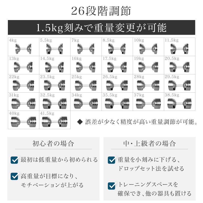 NEW）プロバーベル41.5kg 26段階調節 PROVERBELL 可変式ダンベル 重量