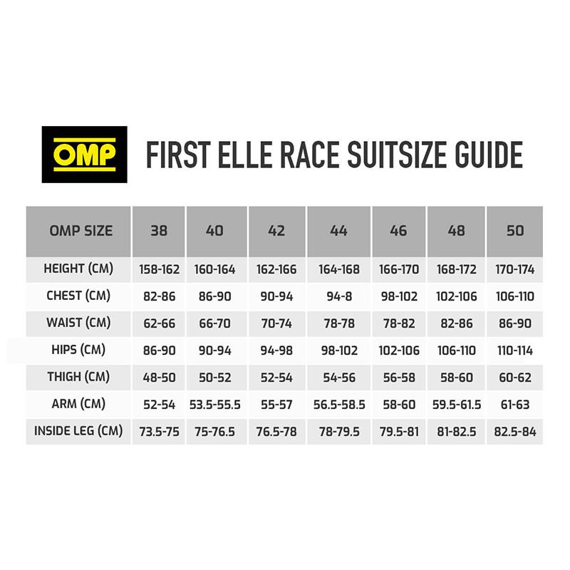 OMP レーシングスーツ 【FIA公認】FIRST EVO ELLE  (8856-2018規格) ブラック / ホワイト(076)の画像