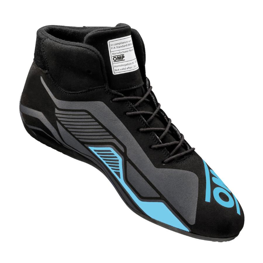 OMP レーシングシューズ 【FIA公認】 OMP SPORT スポーツ (8856-2018規格) ブラック / シアン (275)_2