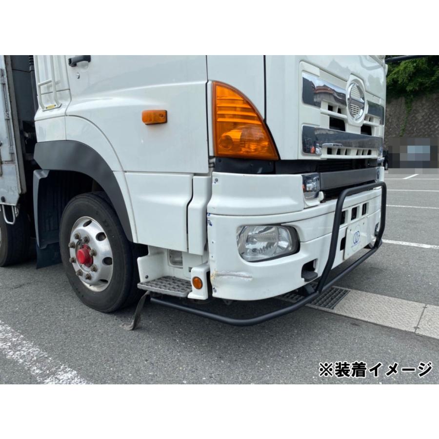 パイプバンパー マットブラック塗装 日野 グランドプロフィア 低床用