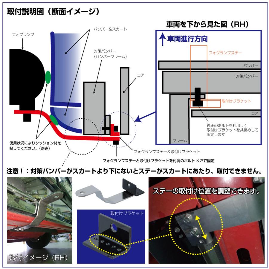 トラック用 フォグランプステー 17スーパーグレート高床車用 R/Lセット H29.5〜 509576｜truckshop-nakano｜05