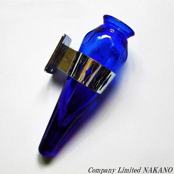 日本ボデーパーツ工業 花瓶 レトロブルー バス用ガラス製花瓶 ペンたて