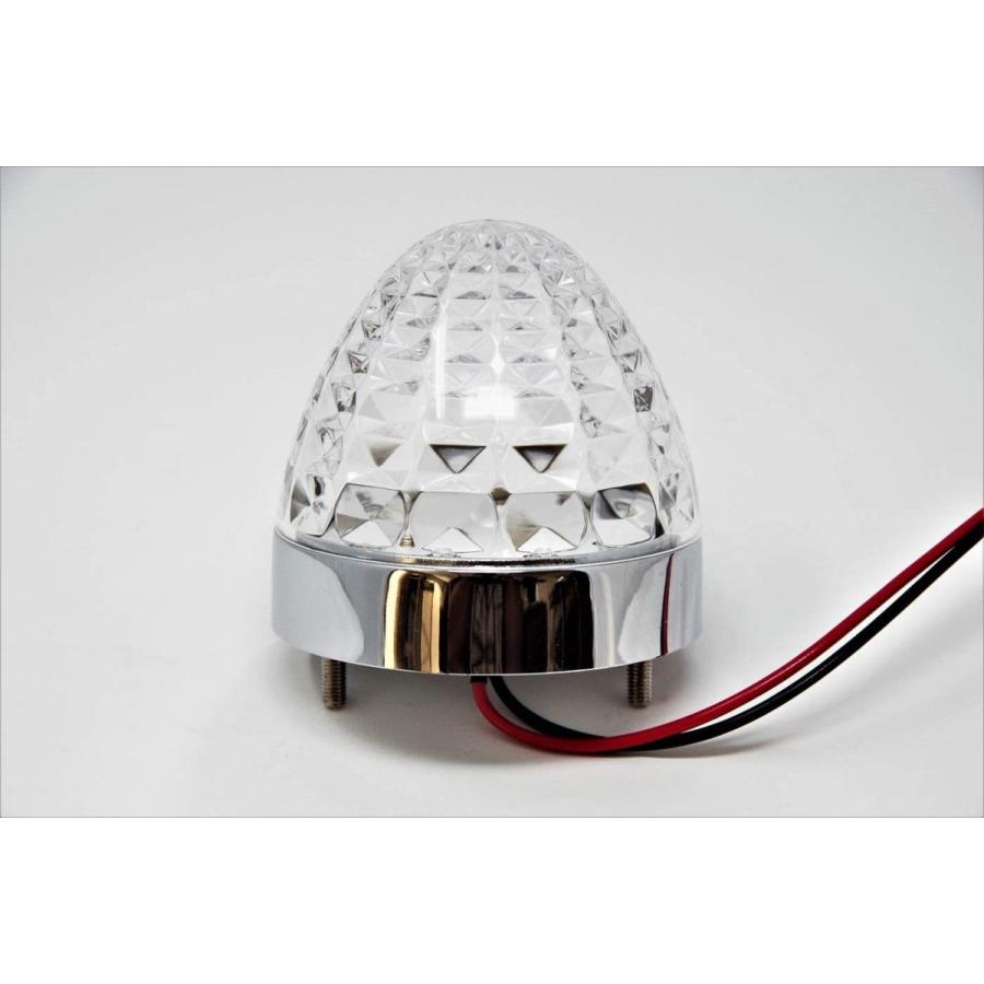 トラック用 LED クリスタル S マーカー 24V クリアレンズ/ブルー 青 10ケセット インナーメッキ仕様｜truckshop-nakano｜02