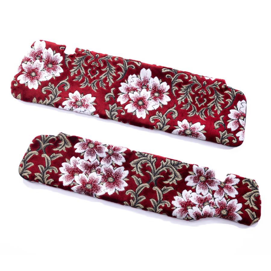 トラック用 サンバイザーカバー 金華山 桜 赤/黒 R/Lセット : トラック