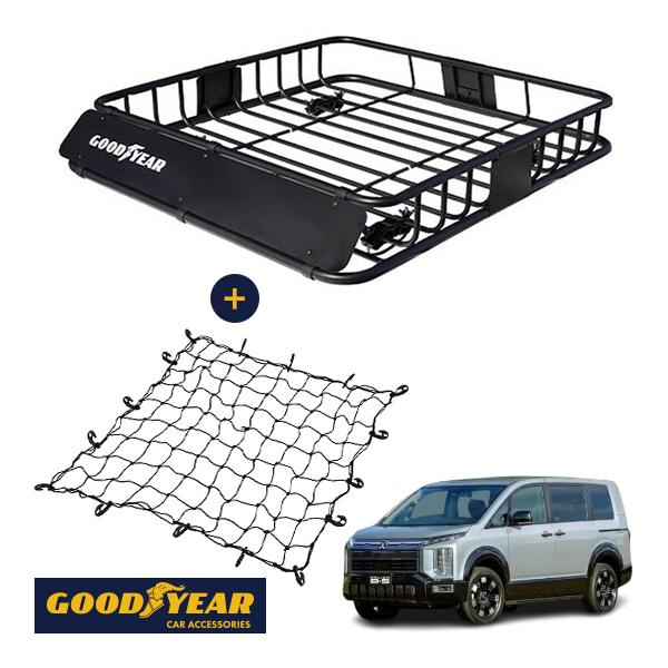GOODYEAR正規品 ルーフラック ROAD PRO カーゴネット セット 1111×158