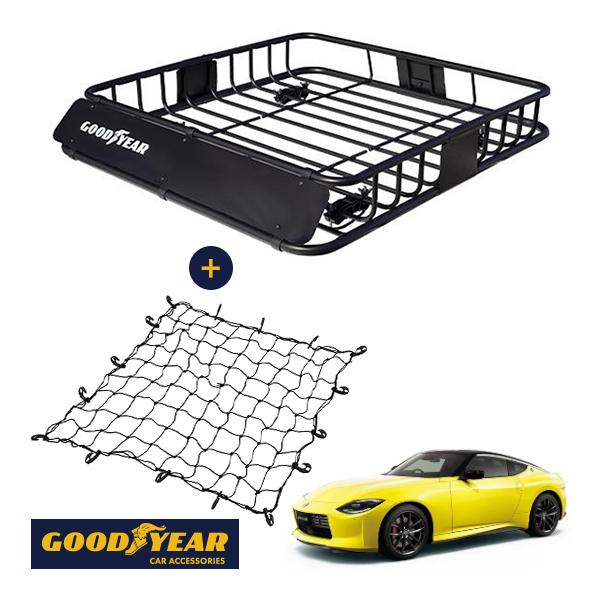 GOODYEAR正規品 ルーフラック ROAD PRO カーゴネット セット 1111×158