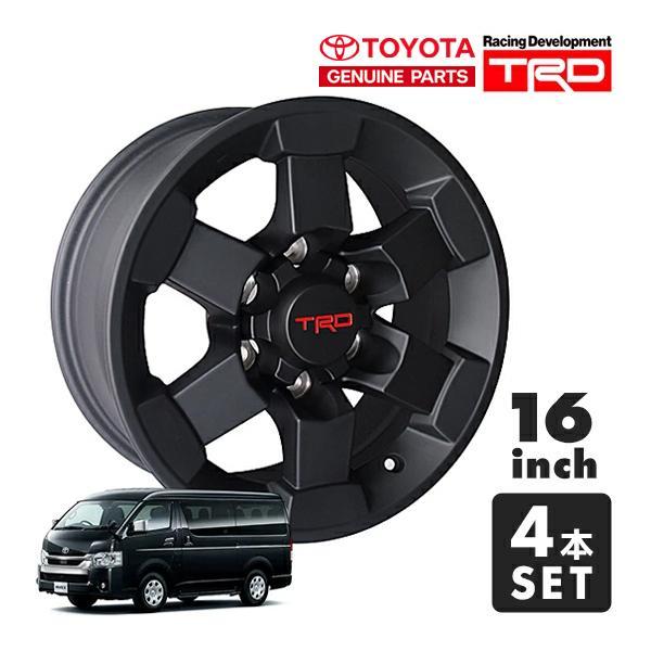 ハイエース　TRDタイヤ・ホイールセット 4本 USトヨタ純正 TRD 16インチホイール マットブラック PTR20-35080 4本