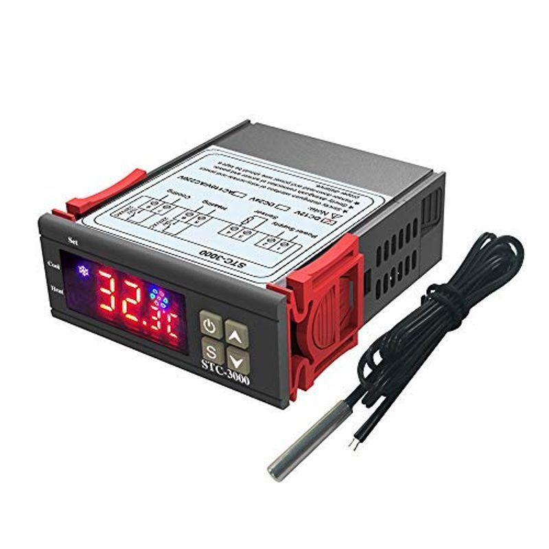 DiyStudio STC-3000 LCD デジタル温度コントローラーDC 12V電子温度計インテリジェント加熱冷却 防水NTC温度センサ