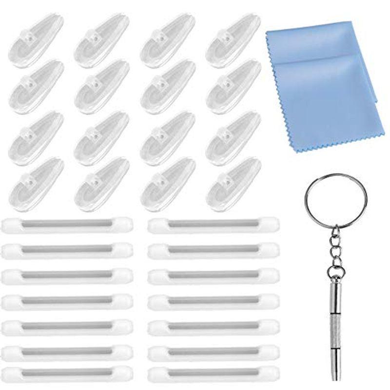 Faburo メガネ鼻パッド 眼鏡滑り止めカバー 鼻あて 公式 シリコン めがね拭き ずれ落ち防止 男女兼用 メガネドライバー 透明