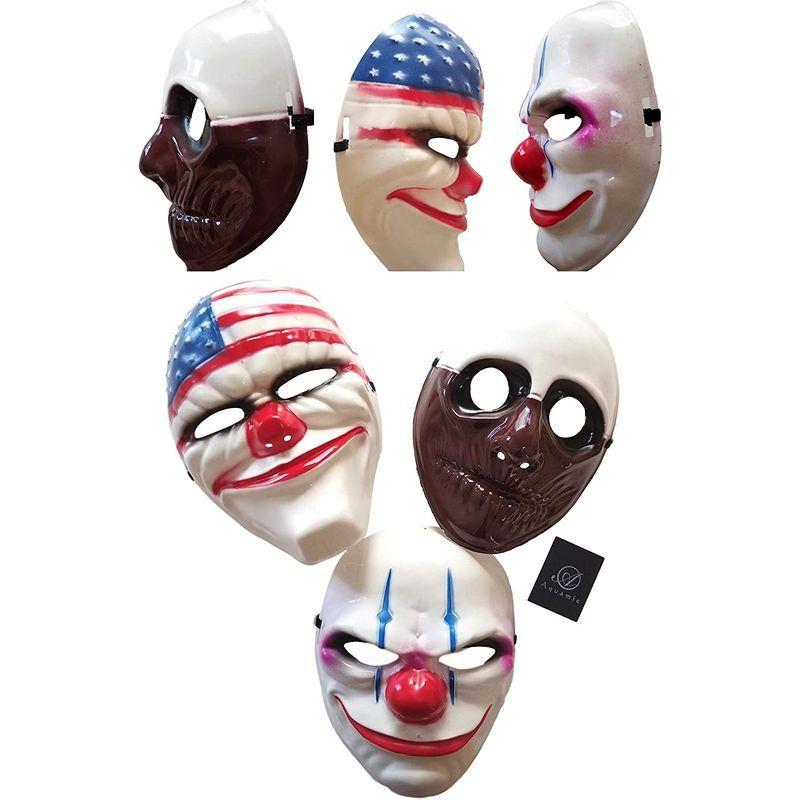 Aquamie 不気味 3種セット A セット ハロウィーン ピエロ ホラー マスク 仮装 仮面 笑顔 道化師 喜ばれる誕生日プレゼント 笑顔