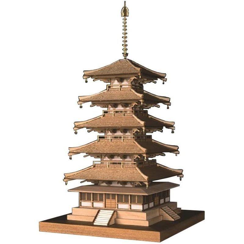 上等な上等なウッディジョー 150 法隆寺 五重の塔 木製模型 組立キット 祭り用品