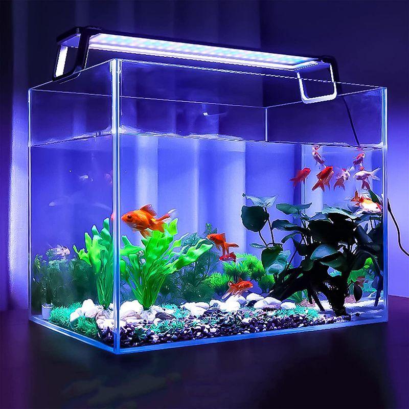 Zhhmlアクアリウムライト 4色led 昼光と月光モード Lcdディスプレイ 水槽ライト 調光 タイマー付き 水草育成 観賞魚 熱帯魚 水
