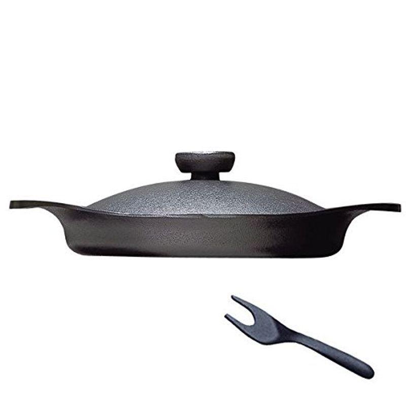 柳宗理 日本製 南部鉄器 グリルパン 両手鍋 径22cm IH対応 鉄蓋ハンドル付き