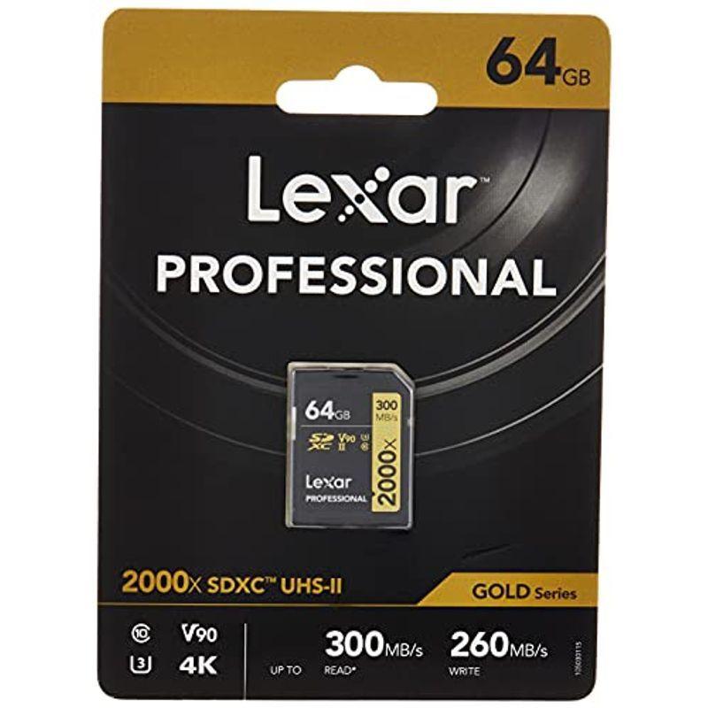 Lexar Professional 64GB SDXC 2000X UHS II 読み取り 300mb 書き込み 260mb 4K メモリ