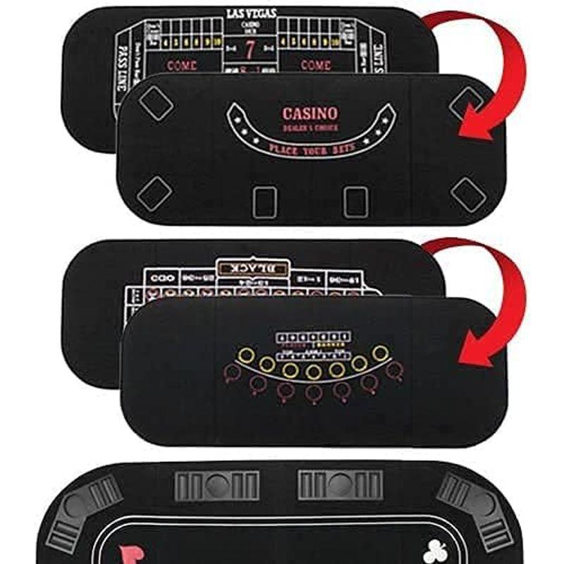 LifeRed 折りたたみ カジノマット ポーカーテーブルトップ 5 in 1 (ブラックジャック バカラ ポーカー ルーレット クラップス in バカラ ポーカー ルーレット 折りたたみ カジノマット ポーカーテーブルトップ ブラックジャック クラップス