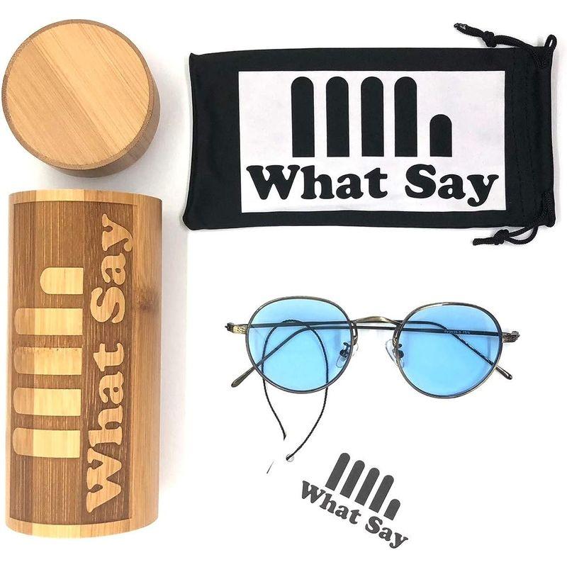 What Say カラーレンズ フラット ボストン メタル フレーム サングラス ヴィンテージ トレンド UV400 メンズ レディース ソ