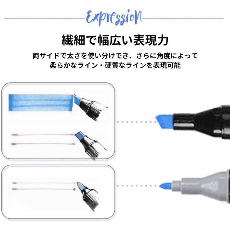 LIANGSHUAI マーカーペン カラーペン 60色 イラストマーカー 水彩ペン セット ケース付 セット 蛍光マーカー 太字 細字 プレ｜trudge-store｜09