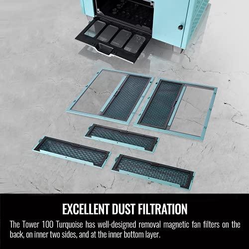 ★レア物 新品未開封 Thermaltake Tower 100 Turquoise Edition Mini Tower Chasis de computadora de Vidrio Templado Compatible con Mini-ITX CA-1R3-00SBWN-00 【2420791659】(15180円)