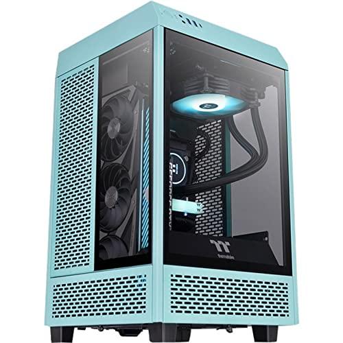 ★レア物 新品未開封 Thermaltake Tower 100 Turquoise Edition Mini Tower Chasis de computadora de Vidrio Templado Compatible con Mini-ITX CA-1R3-00SBWN-00 【2420791659】(15180円)