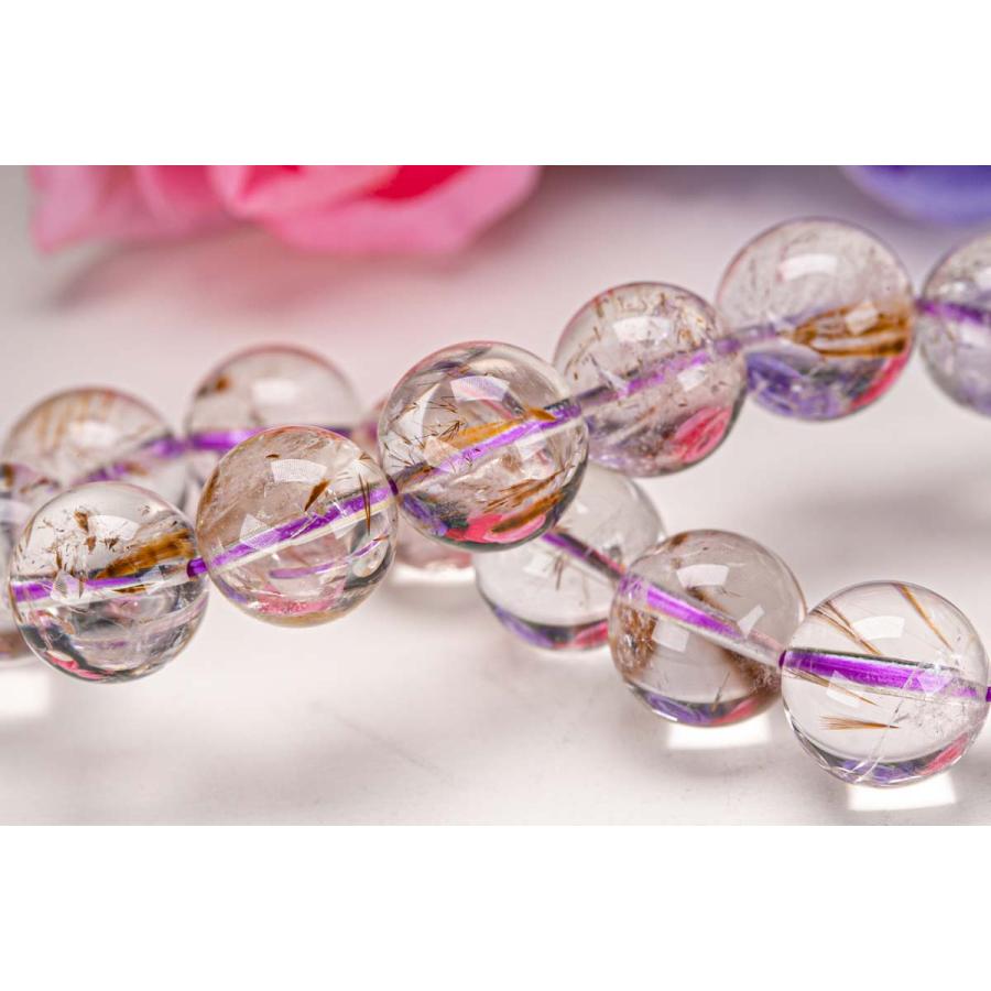 カコクセナイトインクォーツ ブレスレット 粒径13mm-13.9mm