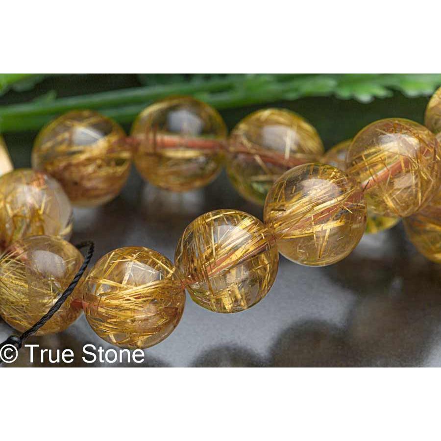 鑑別書付き 無処理 本物 AAA ゴールド ルチルクォーツ ブレスレット