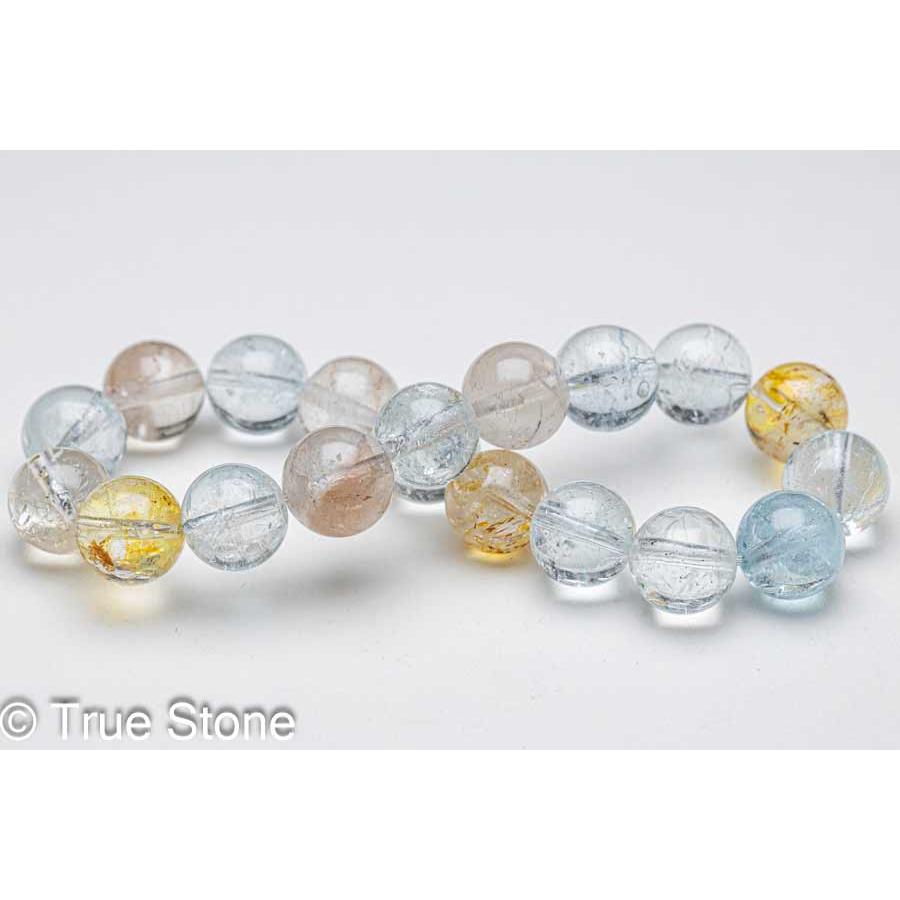 マルチカラー トパーズ ブレスレット 9.8mm-10.4mm ブルートパーズ