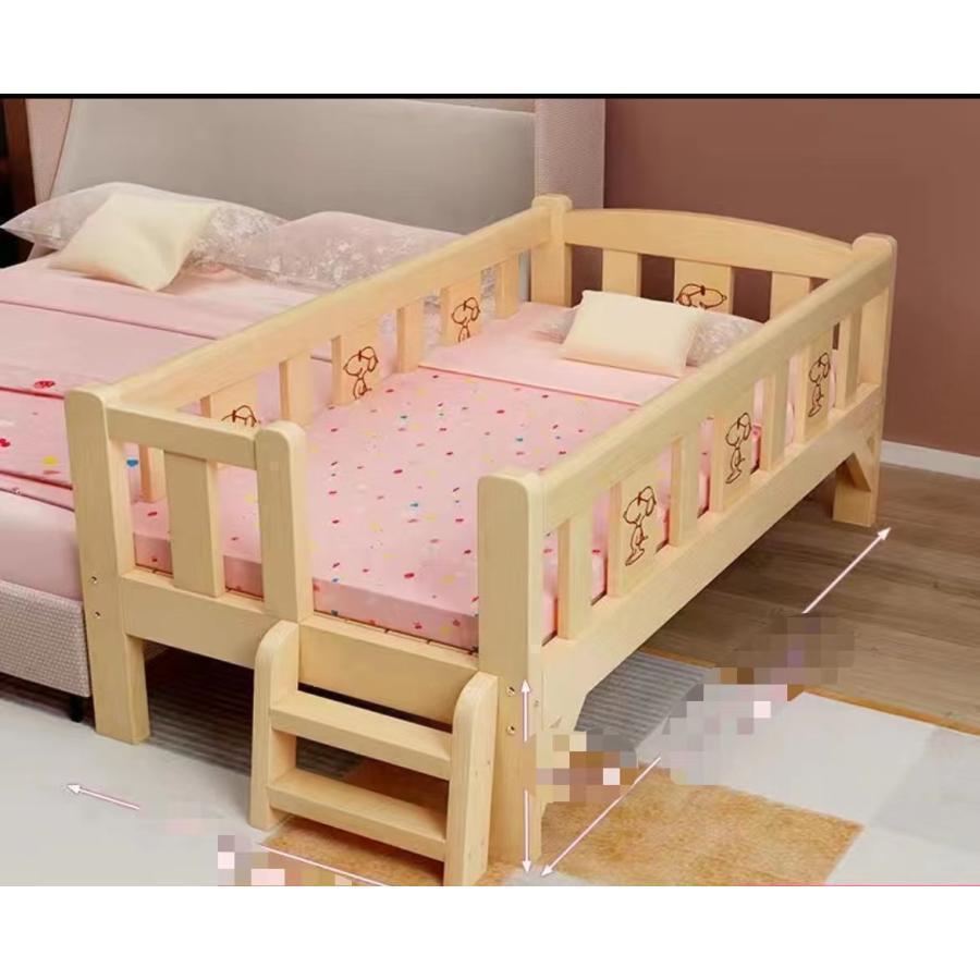 【美品】 子供ベッド 赤ちゃん 階段 木製 木製 天然木 シングルベッド おしゃれ 子供部屋 一人暮らし 出産祝い　入学式　プレゼント　サイズ選択可能 柵付き 【HO7445159018】(27050円)