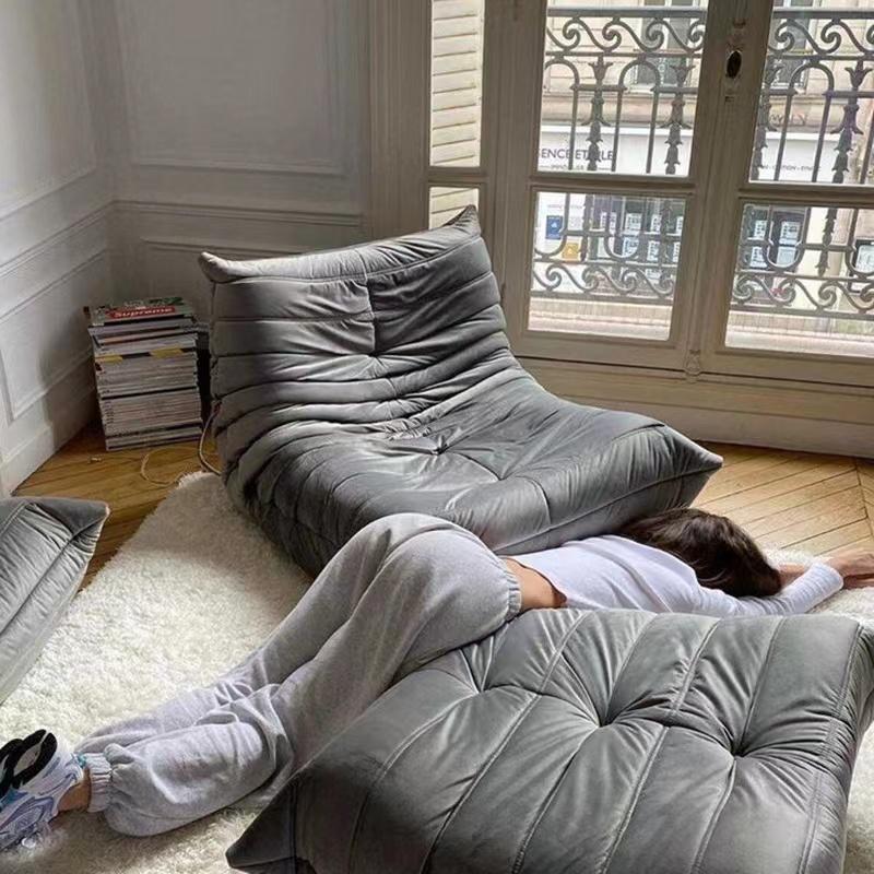 限定素材を使用 キャタピラーソファ オットマン付き 一人掛けソファ デザインチェア シングルソファ ソファ 一人掛け 座椅子 椅子 一人用 ファブリック おしゃれ 【2229877613】(13983円)