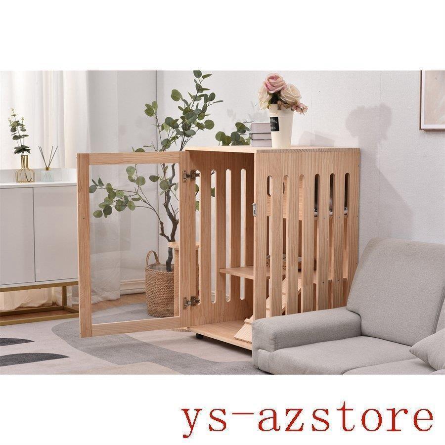 猫 ケージ キャットケージ 2段 木製フレーム 保護 脱走防止 多頭飼い スチール ペットケージ 広々 大型 猫ゲージ 高級感 キャットハウス ネコ ハウス 留守番 重量