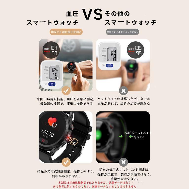 スマートウォッチ日本語 24時間体温測定 スマートブレスレット iphone android 対応 歩数計 心拍計 健康管理 着信通知｜truejoystore｜15