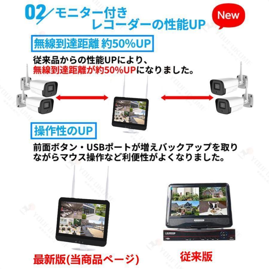 防犯カメラ 屋外 セット 家庭用 ワイヤレス wifi 録画 監視カメラ 1?10台 モニター セット ワイヤレス リピーター 最大2TB 赤外線LEDカメラ マホ遠隔監視｜truejoystore｜04