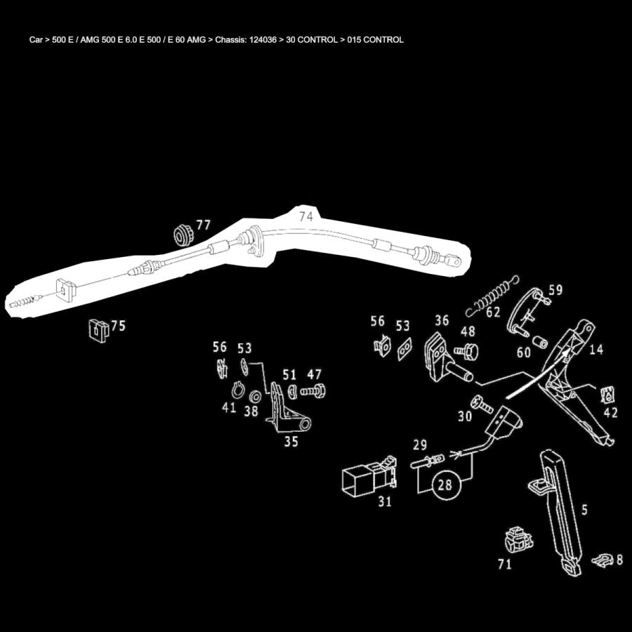 メルセデw124 500E スロットルケーブル　1243006630 メルセデw124 500E スロットルケーブル 1243006630 - メルカリ