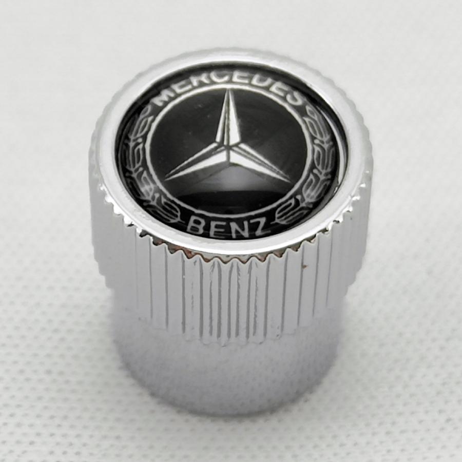 Mercedes-Benz 純正 部品 ブラック・ローレル・リース・エアバルブ・キャップ(黒x銀：4個セット) メルセデス・ベンツ 送料込 追跡有｜truemanhope｜06