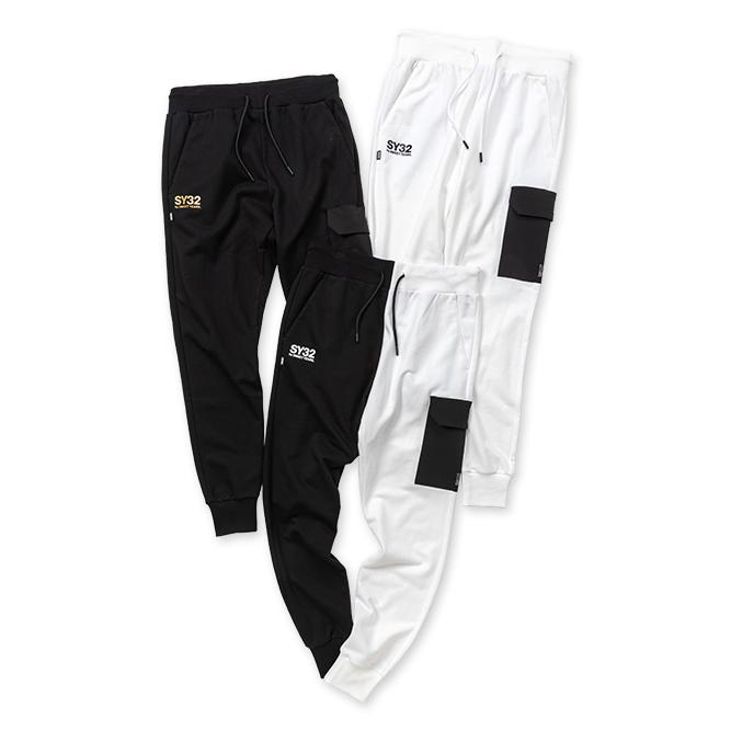 【SY32 SWEET YEARS】レディース ロングパンツ L ブラック SY32 by SWEET YEARS ジョガーパンツ ロング メンズ レディース
