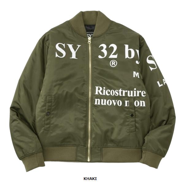 SY32 by SWEET YEARS MA-1ジャケット ジャケット 長袖 メンズ レディース おしゃれ かっこいい かわいい ブランド 15532【お取り寄せ】 SY32 by SWEET YEARS（エスワイサーティトゥバイスィートイヤーズ