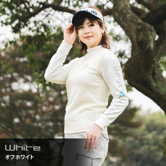 DOCUS ドゥーカス モックネック Tシャツ 長袖 プルオーバー レディース ゴルフウェア おしゃれ かわいい DCL23A003 DOCUS（ドゥーカス） モックネック Tシャツ 長袖 プルオーバー
