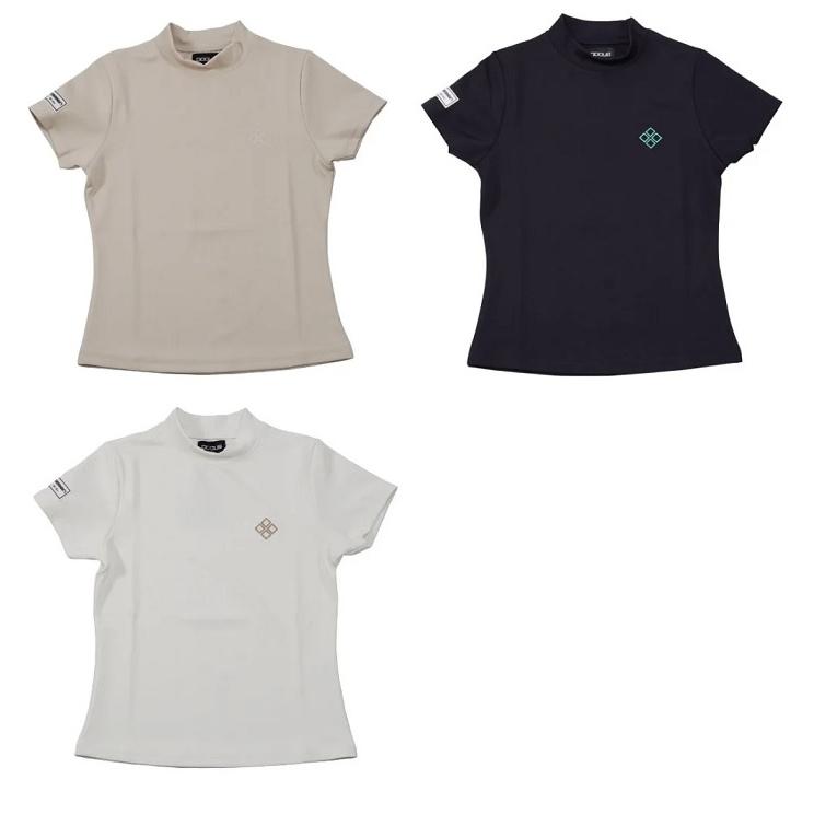 DOCUS ゴルフウェア モックネックシャツ 半袖 レディース ブランド おしゃれ かわいい dcl24s003-asu お取り寄せ商品 DOCUS（ドゥーカス） ゴルフウェア モックネックシャツ 半袖