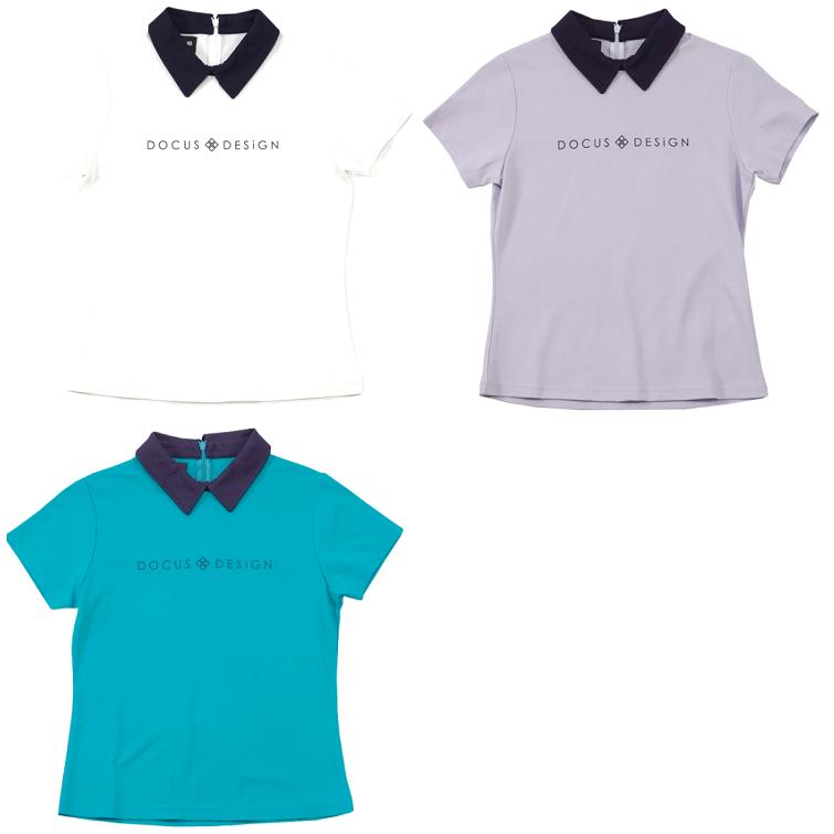 DOCUS ゴルフウェア チビエリシャツ レディース ブランド おしゃれ かわいい dcl24s009-asu お取り寄せ商品 DOCUS（ドゥーカス） ゴルフウェア チビエリシャツ レディース