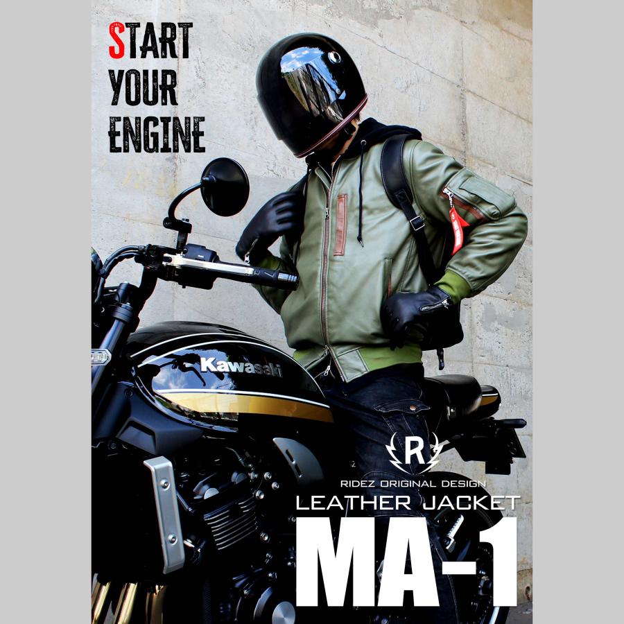 ライズ（RYZ） RIDEZ MOTO MA-1 JACKET バイク用 レザージャケット