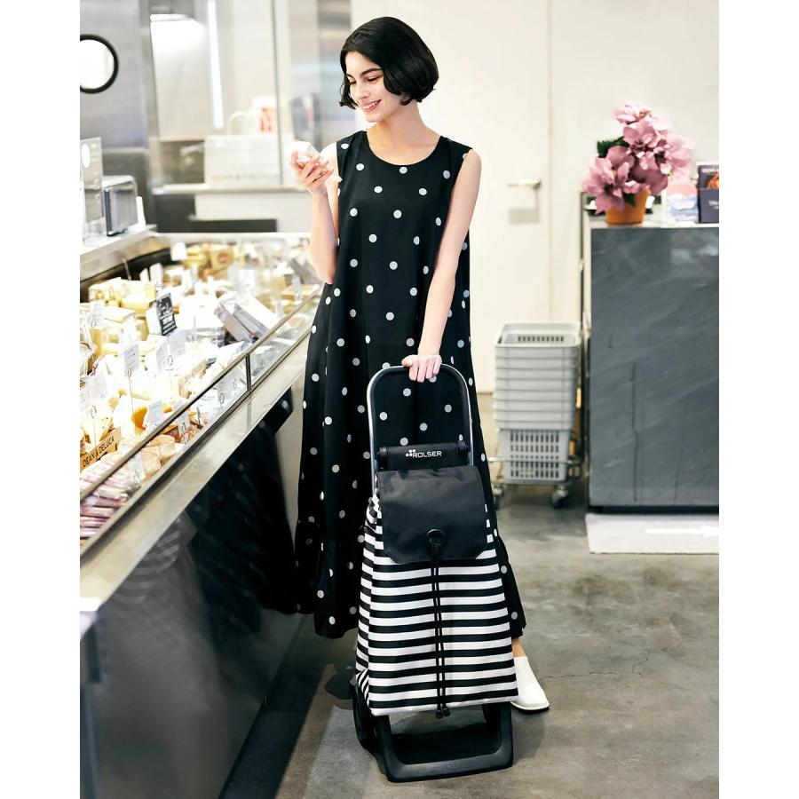 美品 ROLSER ロルサー ショッピングカート ドット柄 スペイン製 送料無料 ROLSER ロルサー ショッピングカート おしゃれ 軽量 大容量 2輪 1.6kg