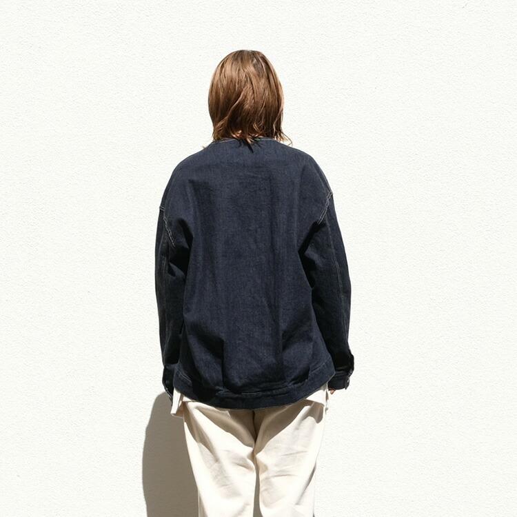 VENT BLANC+ ヴァンブラン プリュス 11oz DENIM ノーカラー ジャケット メンズ レディース おしゃれ ブランド VBJ213364 【お取り寄せ】 vent blanc（ヴァンブラン） VENT BLANC+ プリュス 11oz DENIM ノー