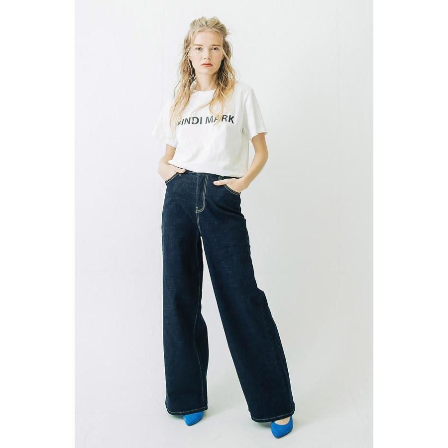 INDIMARK（インディマーク） ハイウエスト ワイドデニム レディース