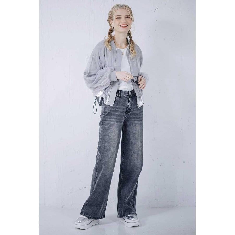 INDIMARK ワイドパンツ デニム ジーンズ レディース グレー おしゃれ ブランド かわいいWJ183【お取り寄せ】 INDIMARK（インディマーク） ワイドパンツ デニム ジーンズ レディース