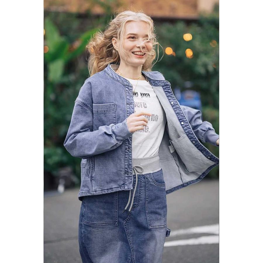 【美品】IENA デニムジャケット ノーカラー インディゴ ブルー M 美品】IENA デニムジャケット ノーカラー インディゴ ブルー M