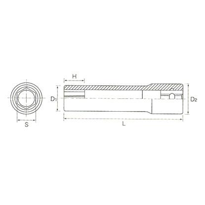 KTC工具 9.5sq.ディープソケット 六角 B3L-10、10W｜truetools｜04