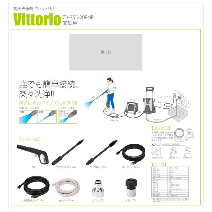 蔵王産業 ZAOH 高圧洗浄機 Vittorio Z4-755-20RNR 期間限定 ポイント10