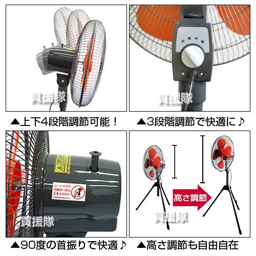 工場扇 45cm 工業用扇風機 大型 スタンド型 換気 風通し 工業扇風機 工場扇 工業扇風機 スタンド式 45cm 大風量 TSE-45P アッシュ