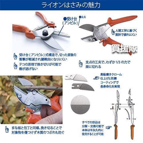 P5倍）（クーポン5枚で合計7000円OFF）LOWE ライオン 剪定鋏 アンビル