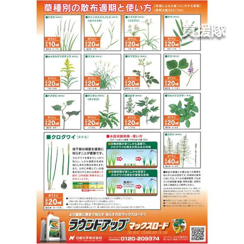 日産化学 ラウンドアップ 1L×2本入 マックスロード 原液タイプ 除草剤