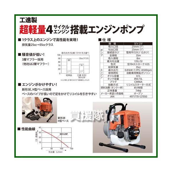 工進 エンジンポンプ 4サイクル 25mm SEV-25F KOSHIN｜truetools｜02